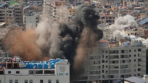 Smoke rises following several Israeli airstrikes in Beirut, Lebanon, Wednesday, April 8, 2026.