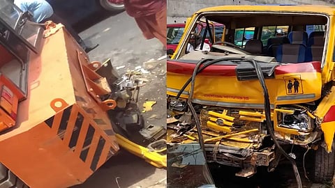 One killed after school van hits crane in Keralam