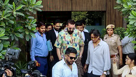 Bollywood actor Sanjay Dutt arrives at the National Commission for Women (NCW) office after being summoned over alleged obscenity in a song from the film 'KD: The Devil', in New Delhi, Monday, April 27, 2026.