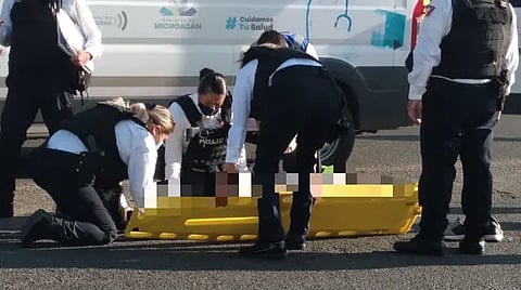 En el sitio el herido recibió primeros auxilios