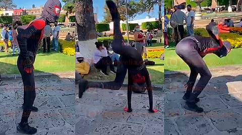 El joven no salió muy bien librado de la acrobacia