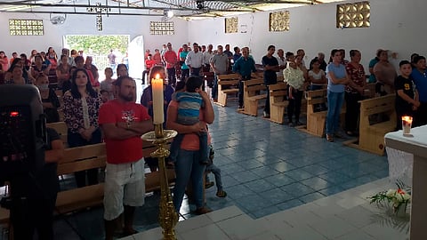 Se ofreció una eucaristía para los pobladores con la intención de que “inicien su nueva vida”