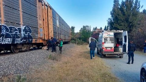 Al momento de cruzar las vías el automotor dio un brinco, momento en que el uniformado salió volando