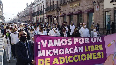 La marcha salió de la Calzada Fray Antonio de San Miguel y concluyó en la Plaza del Carmen