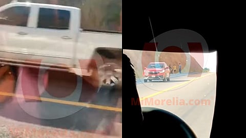 Una camioneta blanca le cerró el paso al vehículo de la marca Honda para que se detuviera