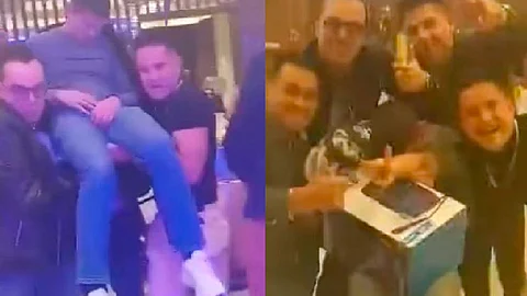 Pese a los gritos y el ruido, el borracho no se despertó en ningún momento