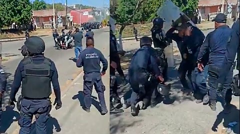 Casi 30 elementos heridos, 4 fueron trasladados a hospitales, tras enfrentamiento en Caltzontzin