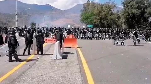 Después de las 2 de la tarde los normalistas se retiraron del lugar