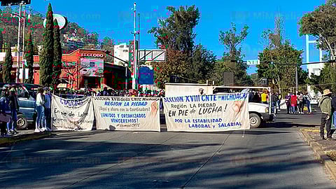 Activa CNTE jornada de lucha en Morelia ante problemáticas históricas