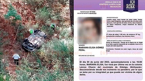 Michoacán: mujer muere en un accidente y la hallan luego de días de búsqueda