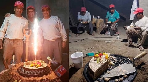 Albañil recibe sorpresa de cumpleaños por compañeros de obra, y el gesto se viraliza