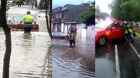 Guardia Civil auxilia a la población ante intensa lluvia en la capital michoacana