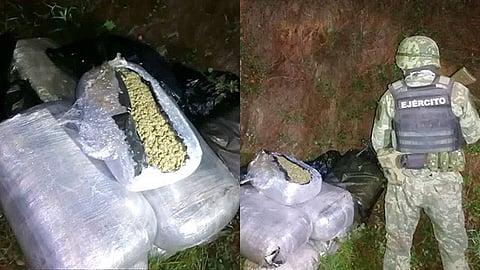 Los efectivos de la Guardia Civil y del Ejército Mexicano presentaron los paquetes ante la autoridad federal a fin de llevar a cabo las diligencias correspondientes