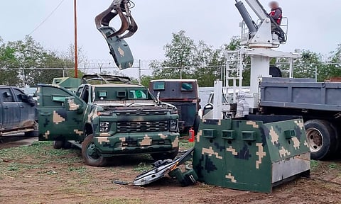 Destruyen 11 autos mostruo; fueron asegurados tras enfrentamientos en Tamaulipas
