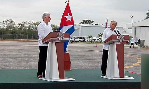 AMLO recibe a Díaz-Canel, presidente de Cuba, en Campeche