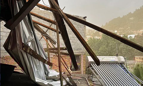 Fuertes vientos dejan postes y árboles caídos en Zacapu, Michoacán