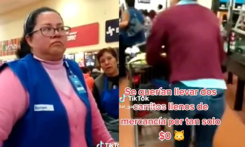 Encuentran ropa en cero pesos e intentan salir con 2 carritos llenos de mercancía