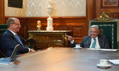 AMLO se reúne con Carlos Slim y Larry Fink