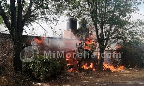 Se quema fábrica en Ciudad Industrial, en Morelia