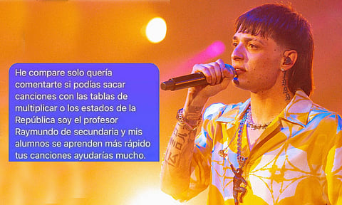 Piden a Peso Pluma canción con tablas de multiplicar para que alumnos las aprendan