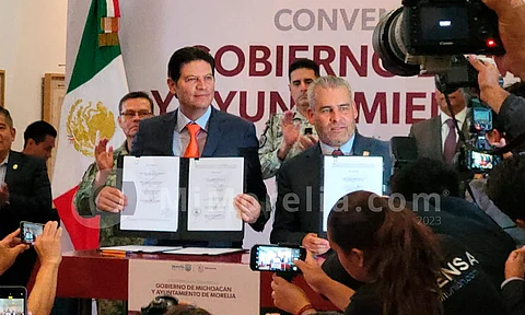 Gobiernos de Morelia y Michoacán firman convenio en coordinación de seguridad
