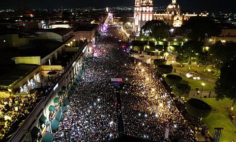 Mi banda El Mexicano, Caballo Dorado y Elefante, gratis por aniversario de Morelia
