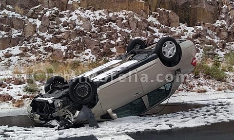 Cae granizada en la Pátzcuaro-Cuitzeo y se accidentan