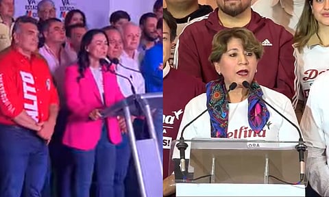 Delfina Gómez y Alejandra del Moral "cantan victoria" en el Edomex