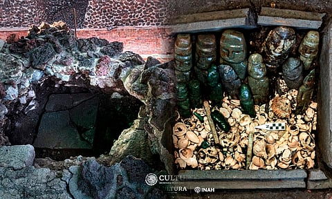 Descubren ofrenda de consagración de la época de Moctezuma Ilhuicamina, en Templo Mayor