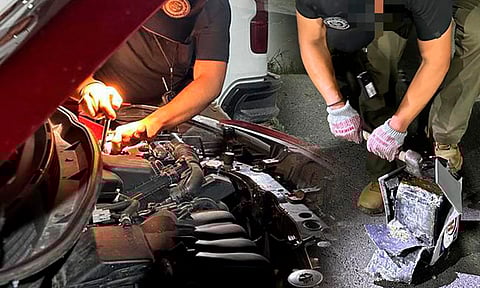 Hallan droga escondida en la batería del carro; tenía placas de Michoacán