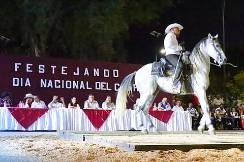 Al son de música de arpa con floreo de reata y caballo bailadores, Apatzingán celebró el Día del Charro