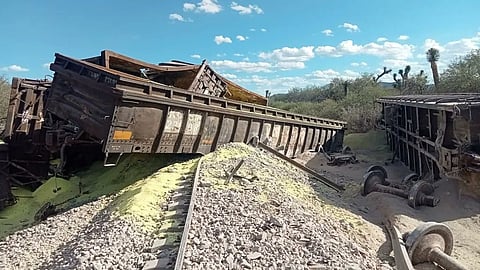 Químicos tóxicos derramados en descarrilamiento de tren en México