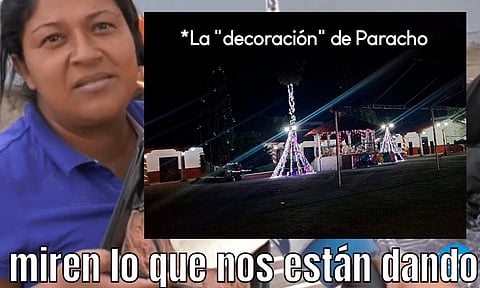 Critican decoración navideña en Paracho y surge el meme