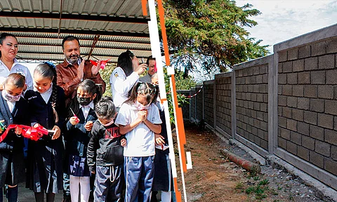 En Pátzcuaro, inaugura Julio Arreola la Barda Perimetral en la Escuela Primaria Gildardo Magaña