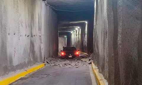 Atiende SCOP desprendimiento de material en distribuidor Morelos