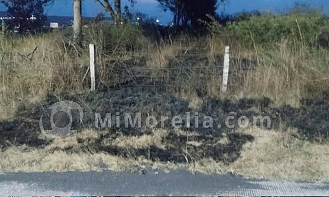 Se incendia pastizal cerca de corralón de autos en Morelia