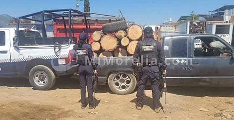 Guardias civiles aseguran camioneta y madera presuntamente talada de forma ilegal