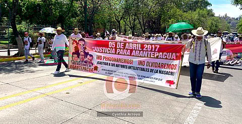 manifestacion de comuneros de Arantepacua