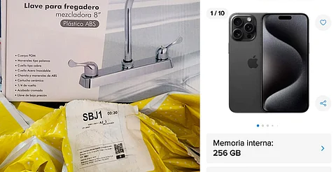 Joven acusa a Mercado libre de estafa, pide iPhone 15 y recibe una llave de fregadero