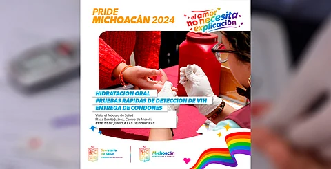 Durante el Pride Michoacán 2024 SSM ofrecerá pruebas rápidas de VIH y tras ITS