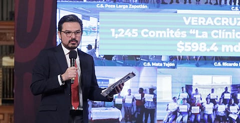 Zoé Robledo, director general del IMSS, se conectó a través de videoconferencia con las y los mandatarios