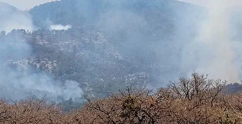 Conafor, Cofom y Conanp, atienden incendios en Zimpanio, Uruapan y Aquila