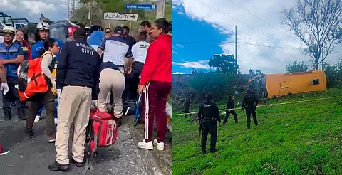Dos muertos y 25 heridos deja volcadura de camión en salida a Charo