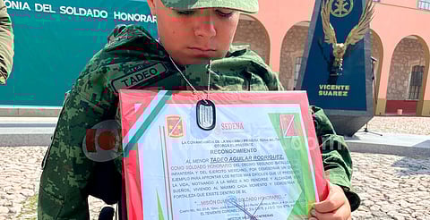 Tadeo Aguilar cumplió su sueño de ser “Soldado Honorario” de la Secretaría de la Defensa Nacional