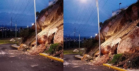 Se registra derrumbe en talud de la Avenida Guadalupe Victoria y libramiento de Morelia