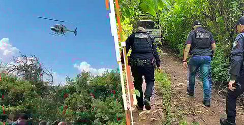 Por aire y tierra, Gobierno de Michoacán continúa búsqueda de policías comunales de La Cantera