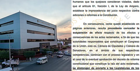 Jueces federales decretan suspensión contra la reforma judicial