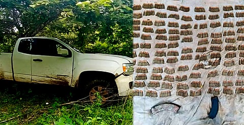 Aseguran vehículos, municiones y explosivos, en Parácuaro