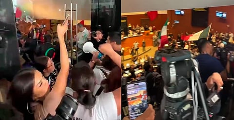 Manifestantes contra Reforma Judicial irrumpen en el Senado y tumban la sesión