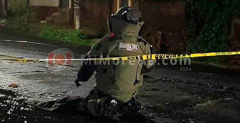 Guardia Civil desactiva granada en Erongarícuaro; estaba a media calle